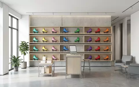 Architektur-Render im Rollschuhgeschaeft mit Rollschuhe zum Thema Impala Rollschuhe Quad Damen, neutrales Tageslicht - Foto: THN