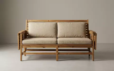 Fotorealistische Studioaufnahme von Gartensofa zum Thema IKEA ÄPPLARÖ Gartensofa 2-Sitzer, klare Lichtfuehrung - Foto: THN