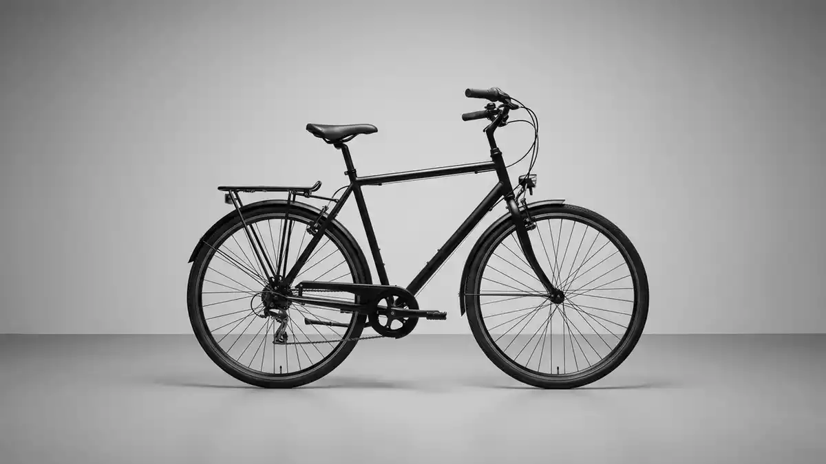 Fotorealistische Studioansicht von City-Fahrrad in neutraler Produktdarstellung