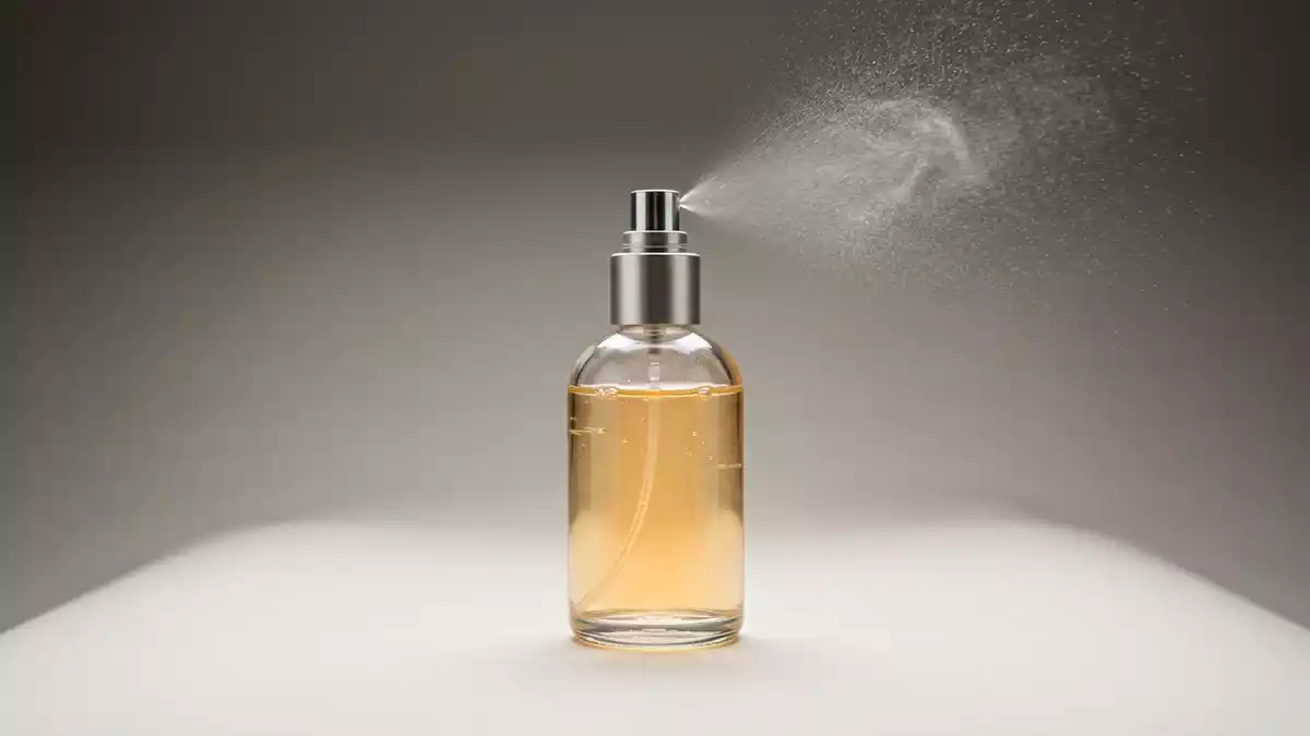 Fotorealistische Studioansicht von Eau de Toilette in neutraler Produktdarstellung