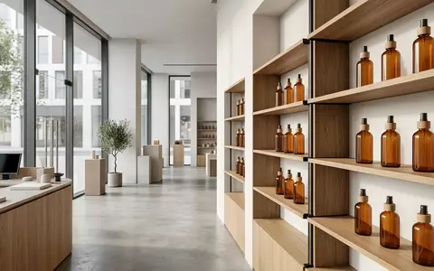 Architektur-Render im Parfuemerie mit Eau de Parfum zum Thema Rabanne Invictus Victory EdP, neutrales Tageslicht - Foto: THN