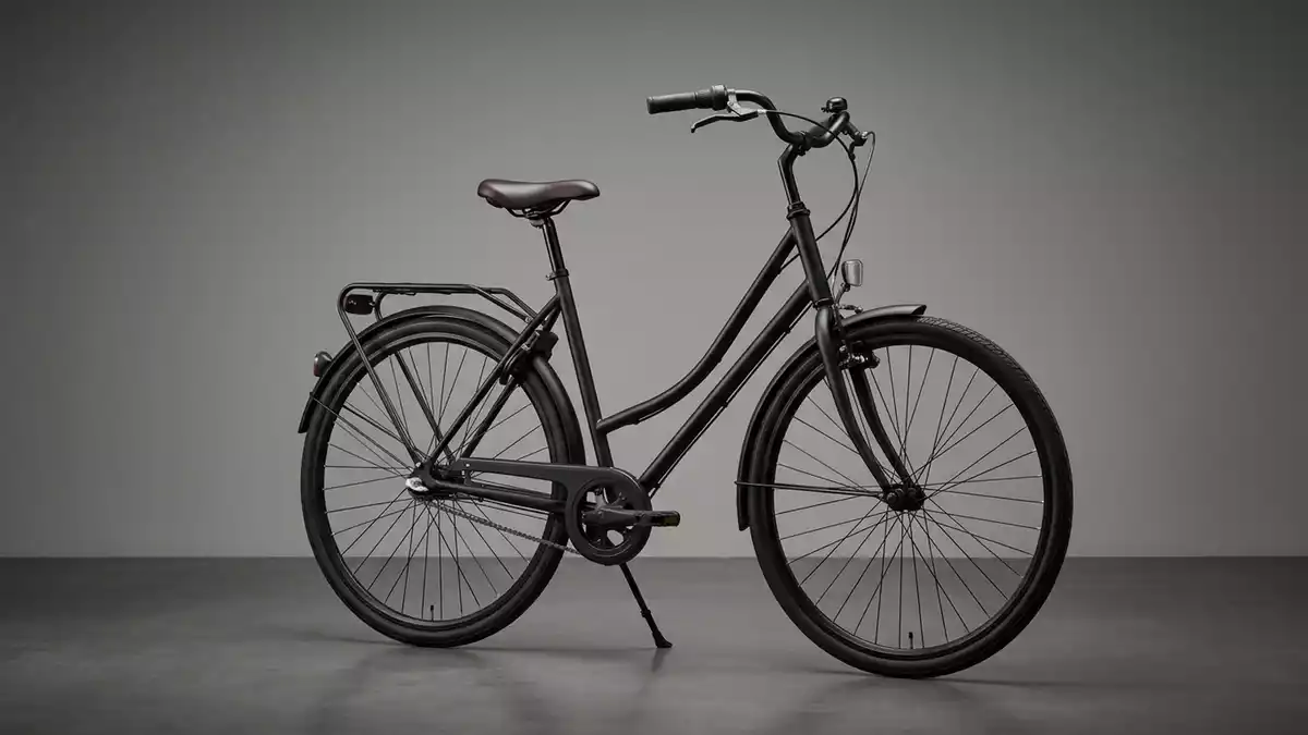 Fotorealistische Studioansicht von City-Fahrrad in neutraler Produktdarstellung
