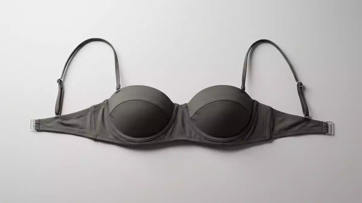 Fotorealistische Studioansicht von Bikinioberteil in neutraler Produktdarstellung