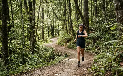 Fotorealistische Aufnahme von GPS-Sportuhr beim Trailrunning zum Thema Suunto Race GPS-Sportuhr, natuerliches Licht - Foto: THN