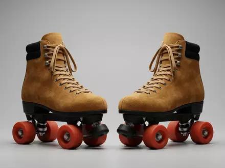 Fotorealistische Studioaufnahme von Rollschuhe zum Thema Sure-Grip Boardwalk Outdoor Rollschuhe, klare Lichtfuehrung - Foto: THN
