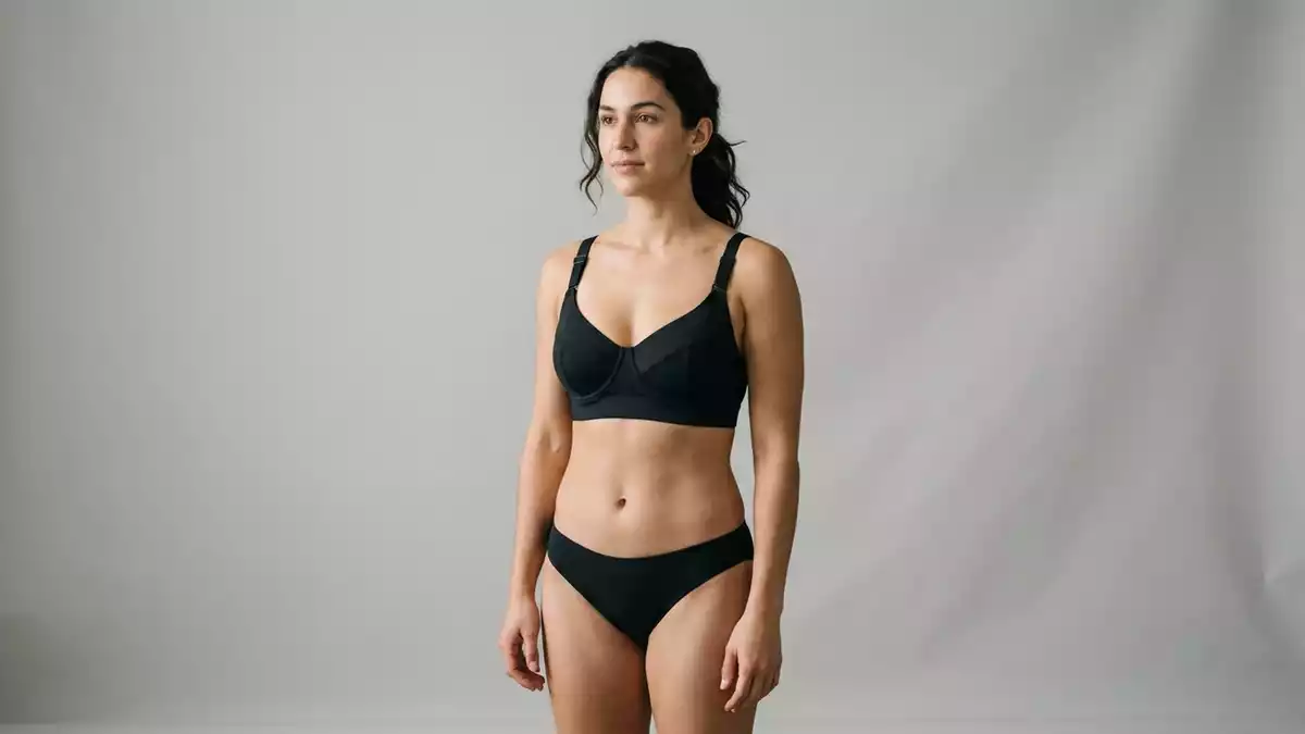 Fotorealistische Studioansicht von Bikini-Top in neutraler Produktdarstellung, neutral