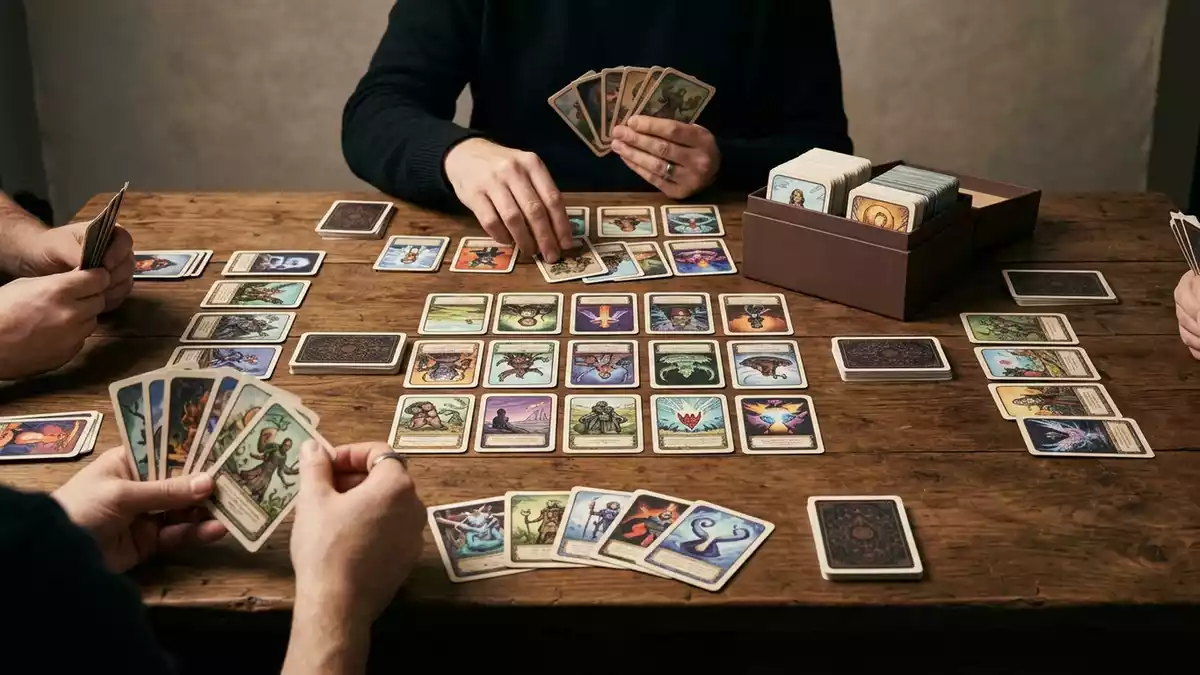 Fotorealistische Studioansicht von Kartenspiel in neutraler Produktdarstellung
