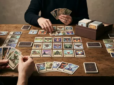 Fotorealistische Studioaufnahme von Kartenspiel zum Thema Saboteur, klare Lichtfuehrung, sachlich dargestellt, markenneutral - Foto: THN