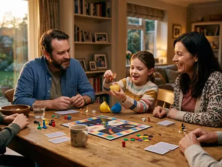 Fotorealistische Aufnahme von Spielzeugei am Wohnzimmertisch zum Thema Hatchimals CollEGGtibles, warmes Abendlicht - Foto: THN