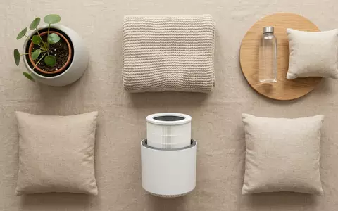 Flatlay-Arrangement rund um Luftreiniger zum Thema Blueair Blue Pure 311i, weiches Oberlicht - Foto: THN