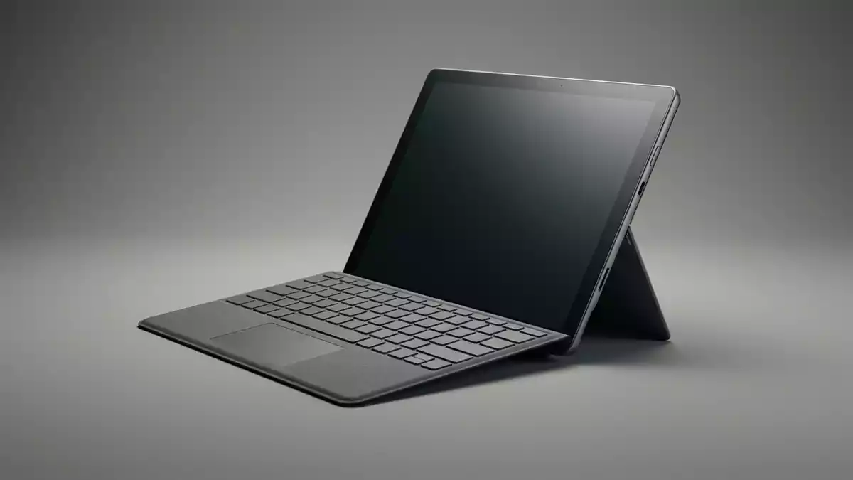 Fotorealistische Studioansicht von Tablet in neutraler Produktdarstellung, neutral