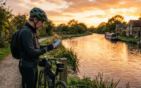 Fotorealistische Aufnahme von Smartphone am Kanal zum Thema Apple iPhone 17 Pro, warmes Abendlicht - Foto: THN