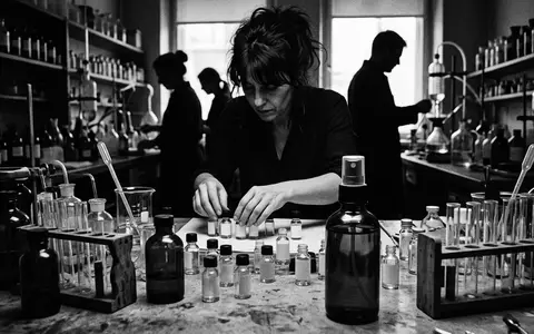 Schwarzweiss-Reportage mit Eau de Toilette zum Thema Hugo Boss Bottled Night, hoher Kontrast - Foto: THN