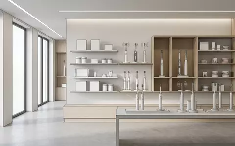 Architektur-Render im Mundpflegegeschaeft mit Elektrische Zahnbuerste zum Thema Philips Sonicare ProtectiveClean 4300, neutrales Tageslicht - Foto: THN