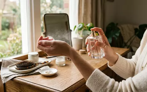Fotorealistische Aufnahme von Parfuem am Schminktisch zum Thema Bulgari AQVA Amara EdT, natuerliches Licht - Foto: THN