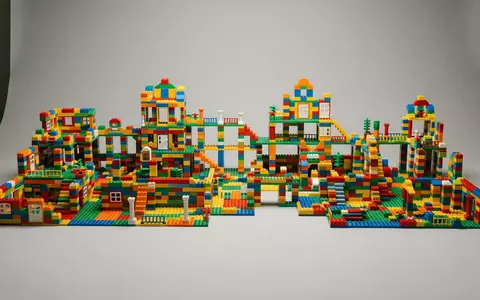 Fotorealistische Studioaufnahme von Gebaeudebausatz zum Thema LEGO Friends Heartlake City, klare Lichtfuehrung - Foto: THN