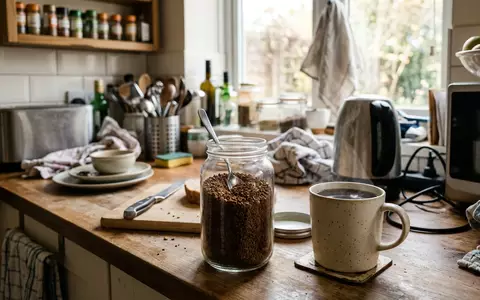 Fotorealistische Aufnahme von Instantkaffee in der Kueche zum Thema Nescafé Gold Löslicher Kaffee, natuerliches Licht - Foto: THN
