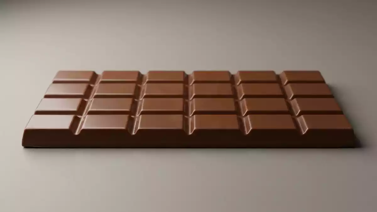 Fotorealistische Studioansicht von Schokoladenriegel in neutraler Produktdarstellung