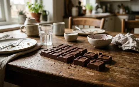 Fotorealistische Aufnahme von Schokoladenriegel am Kuechentisch zum Thema KitKat Chunky 24er Pack, natuerliches Licht - Foto: THN