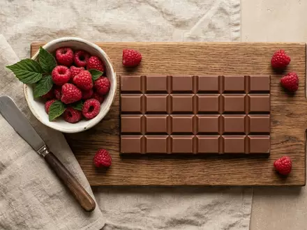 Flatlay-Arrangement rund um Schokoladenriegel zum Thema KitKat Chunky 24er Pack, weiches Oberlicht - Foto: THN
