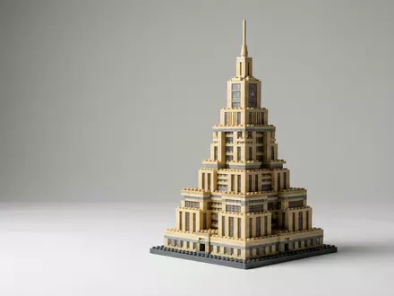 Fotorealistische Studioaufnahme von Miniaturbausatz zum Thema Nanoblock Mini Collection Eiffelturm, klare Lichtfuehrung - Foto: THN