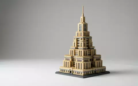 Fotorealistische Studioaufnahme von Miniaturbausatz zum Thema Nanoblock Mini Collection Eiffelturm, klare Lichtfuehrung - Foto: THN