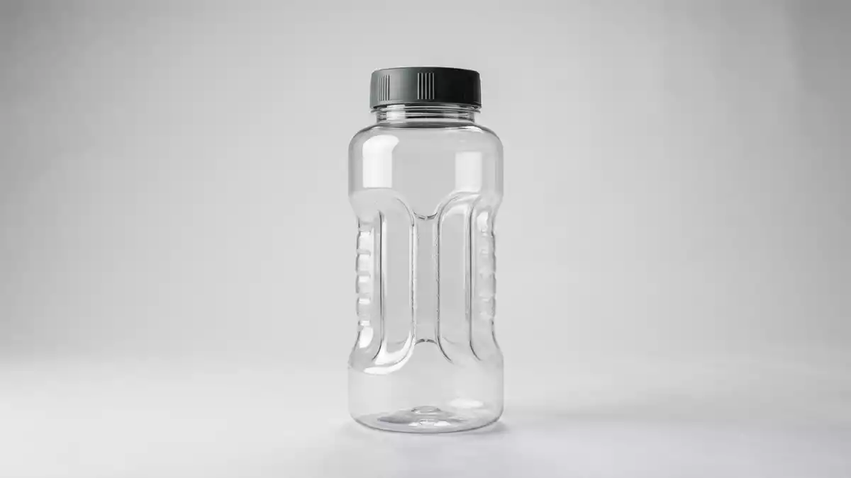 Fotorealistische Studioansicht von Sporttrinkflasche in neutraler Produktdarstellung