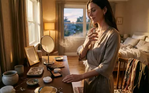 Fotorealistische Aufnahme von Eau de Parfum im Schlafzimmer zum Thema Burberry Her Eau de - Foto: THN