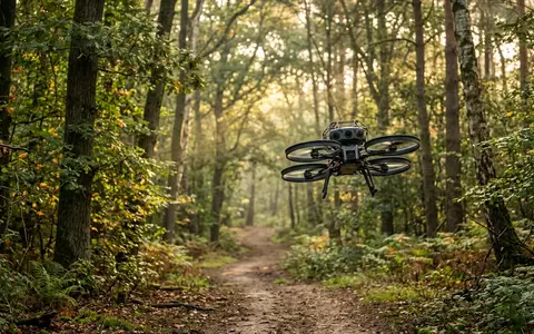 Fotorealistische Aufnahme von Kameradrohne an der Kueste zum Thema DJI Avata 360, natuerliches Licht - Foto: THN