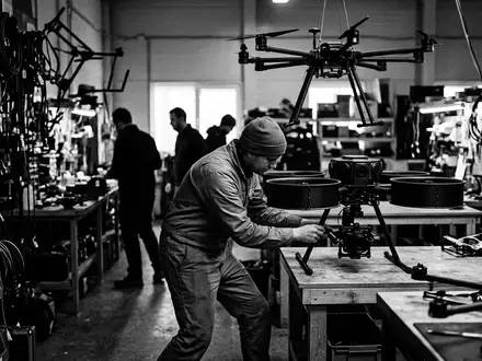 Schwarzweiss-Reportage mit Kameradrohne zum Thema DJI Avata 360, hoher Kontrast, sachlich dargestellt - Foto: THN