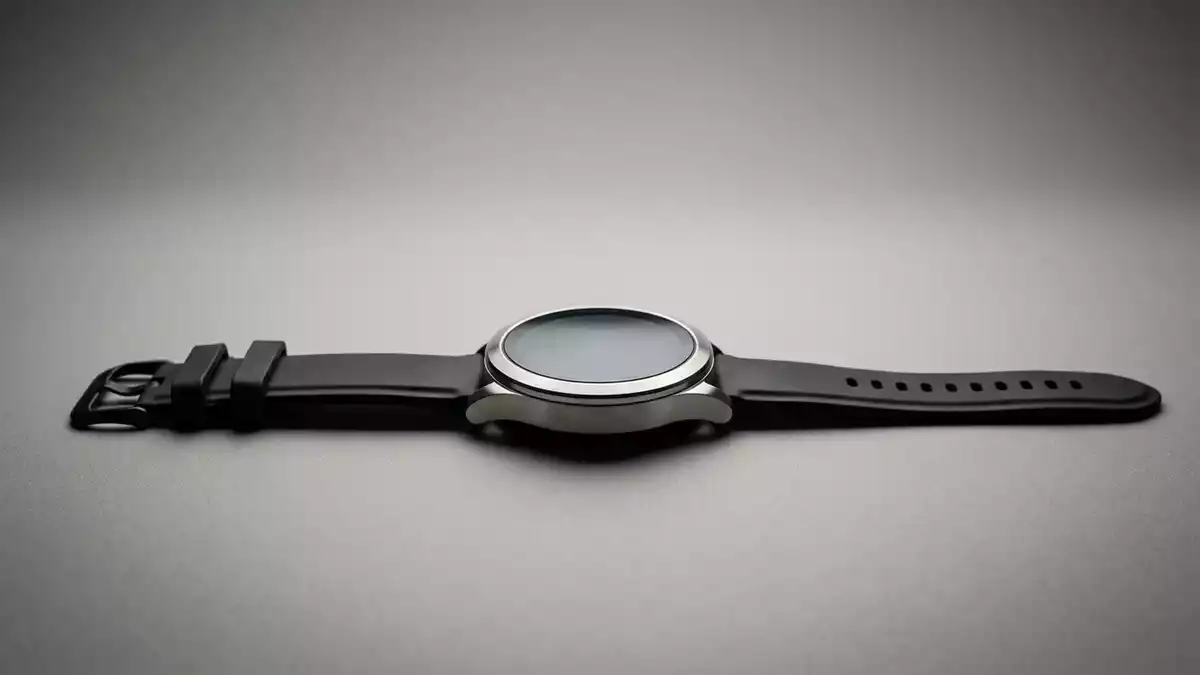 Fotorealistische Studioansicht von Smartwatch in neutraler Produktdarstellung, neutral