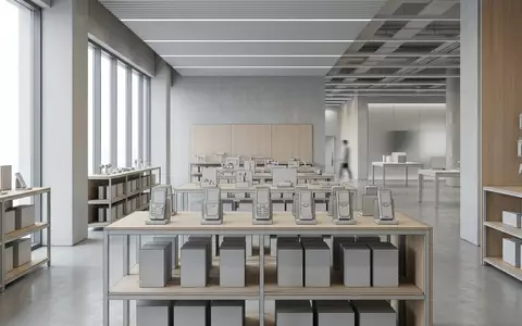 Architektur-Render im Werkzeuggeschaeft mit Laserentfernungsmesser zum Thema Bosch Laser-Entfernungsmesser Zamo 4, neutrales Tageslicht - Foto: THN