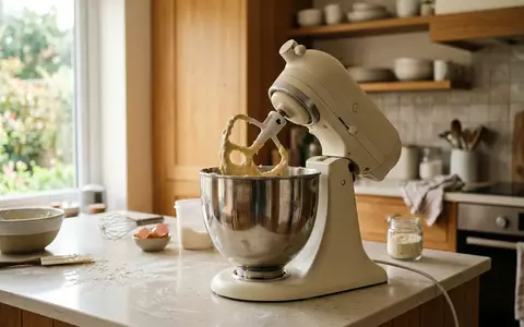 Fotorealistische Aufnahme von Kuechenmaschine in der Kueche zum Thema Bosch MUM5 CreationLine Küchenmaschine, natuerliches Licht - Foto: THN