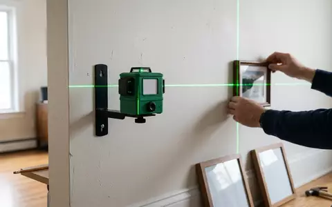 Fotorealistische Aufnahme von Linienlaser an der Wand zum Thema Bosch UniversalLevel 3 Set, natuerliches Licht - Foto: THN