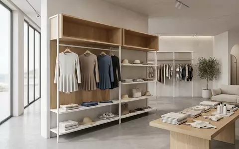 Architektur-Render im Bademodenladen mit Badekleid zum Thema Hilor Damen Badekleid einteilig, neutrales Tageslicht - Foto: THN
