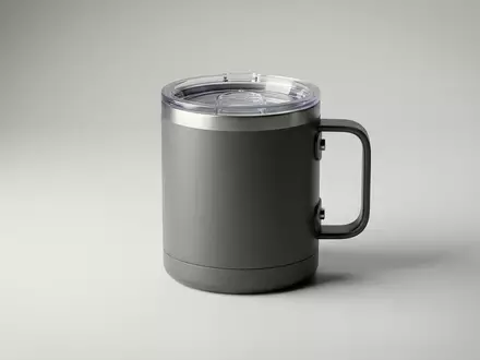 Fotorealistische Studioaufnahme von Trinkbecher zum Thema Yeti Rambler 14oz 414ml, klare Lichtfuehrung - Foto: THN