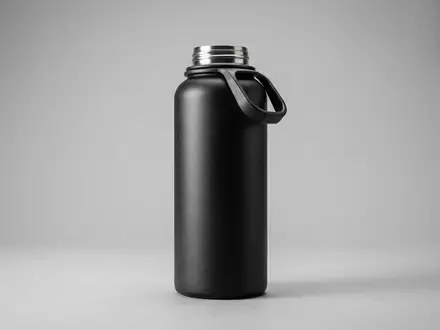Fotorealistische Studioaufnahme von Trinkflasche zum Thema Yeti Rambler 36oz 1L, klare Lichtfuehrung - Foto: THN