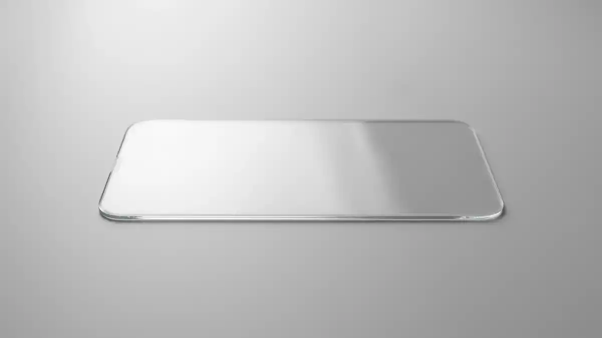 Fotorealistische Studioansicht von Displayschutzglas in neutraler Produktdarstellung