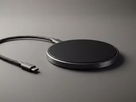 Fotorealistische Studioaufnahme von Ladepad zum Thema ESR HaloLock MagSafe Wireless, klare Lichtfuehrung - Foto: THN