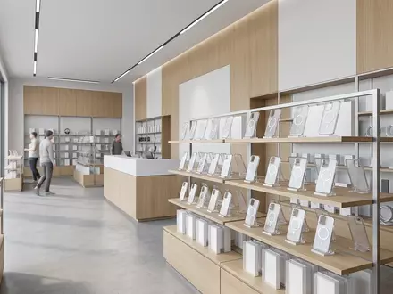 Architektur-Render im Mobilgeraete Handel mit Smartphonehuelle zum Thema ESR MagSafe Hülle iPhone, neutrales Tageslicht - Foto: THN