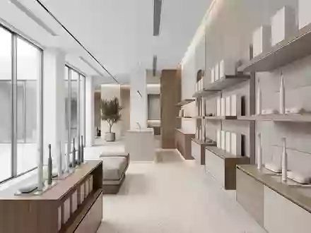 Architektur-Render im Koerperpflege Laden mit Schallzahnbuerste zum Thema Philips Sonicare ExpertClean 7500, neutrales Tageslicht - Foto: THN