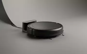 Fotorealistische Studioaufnahme von Saugroboter zum Thema iRobot Roomba j9+ Saugroboter, klare Lichtfuehrung - Foto: THN