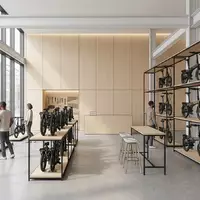 Architektur-Render im Fahrradladen mit Klapp-E-Bike zum Thema Telefunken Folienrad Klapp-E-Bike 20, neutrales Tageslicht - Foto: THN