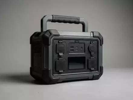 Fotorealistische Studioaufnahme von Tragbare Powerstation zum Thema Jackery Explorer 2000 v2, klare Lichtfuehrung - Foto: THN