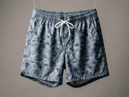 Fotorealistische Studioaufnahme von Badeshorts zum Thema Jack & Jones Herren, klare Lichtfuehrung - Foto: THN