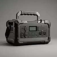 Fotorealistische Studioaufnahme von Tragbare Powerstation zum Thema Jackery Explorer 1000 v2, klare Lichtfuehrung - Foto: THN