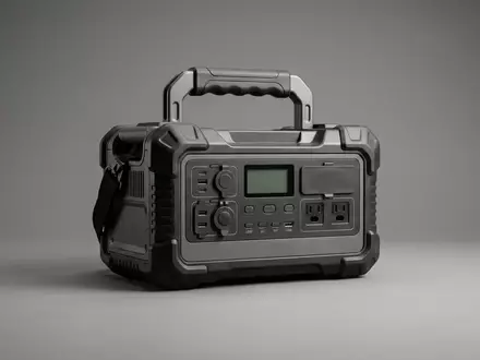 Fotorealistische Studioaufnahme von Tragbare Powerstation zum Thema Jackery Explorer 1000 v2, klare Lichtfuehrung - Foto: THN