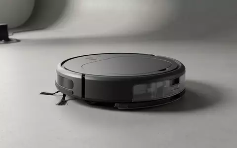Fotorealistische Studioaufnahme von Saugwischroboter zum Thema Ecovacs Deebot X2 Omni, klare Lichtfuehrung - Foto: THN