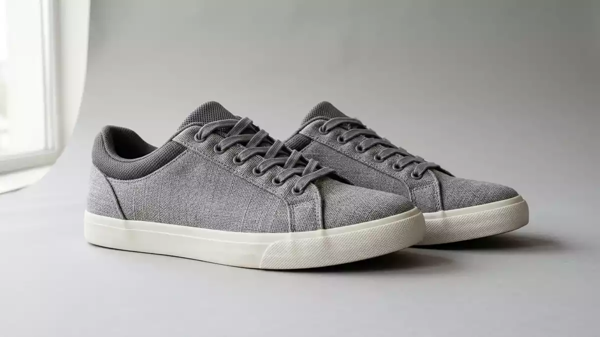 Fotorealistische Studioansicht von Sneaker in neutraler Produktdarstellung, neutral