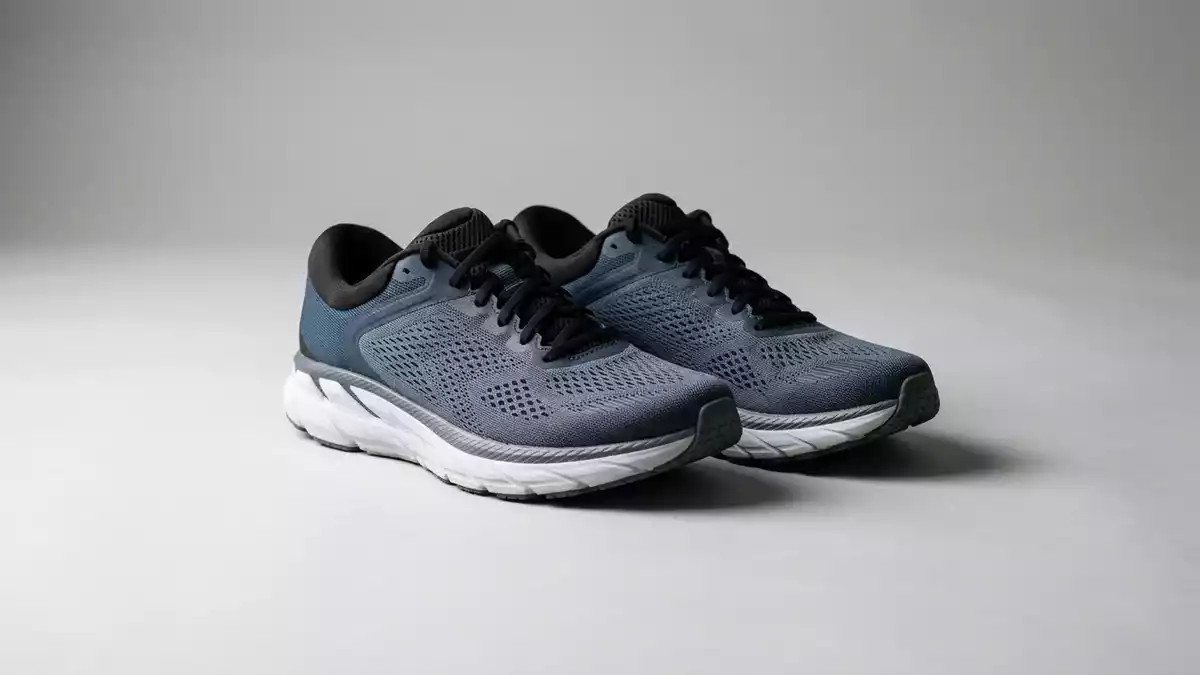 Fotorealistische Studioansicht von Laufschuhe in neutraler Produktdarstellung, neutral